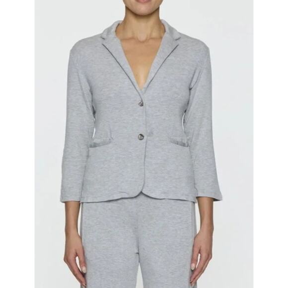 Bleusalt Jackets & Blazers - BLEUSALT white lensing modal ultra soft Schoolboy knit short blazer jacket top